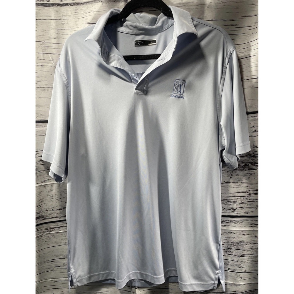 Callaway Mens Polo Shirt Large Gray TPC Scottsdale Golf Short Sleeve